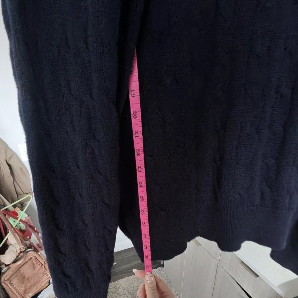 Polo Ralph Lauren Cable Knit Roll Neck Sweater XL Navy Blue [READ] - Picture 15 of 15